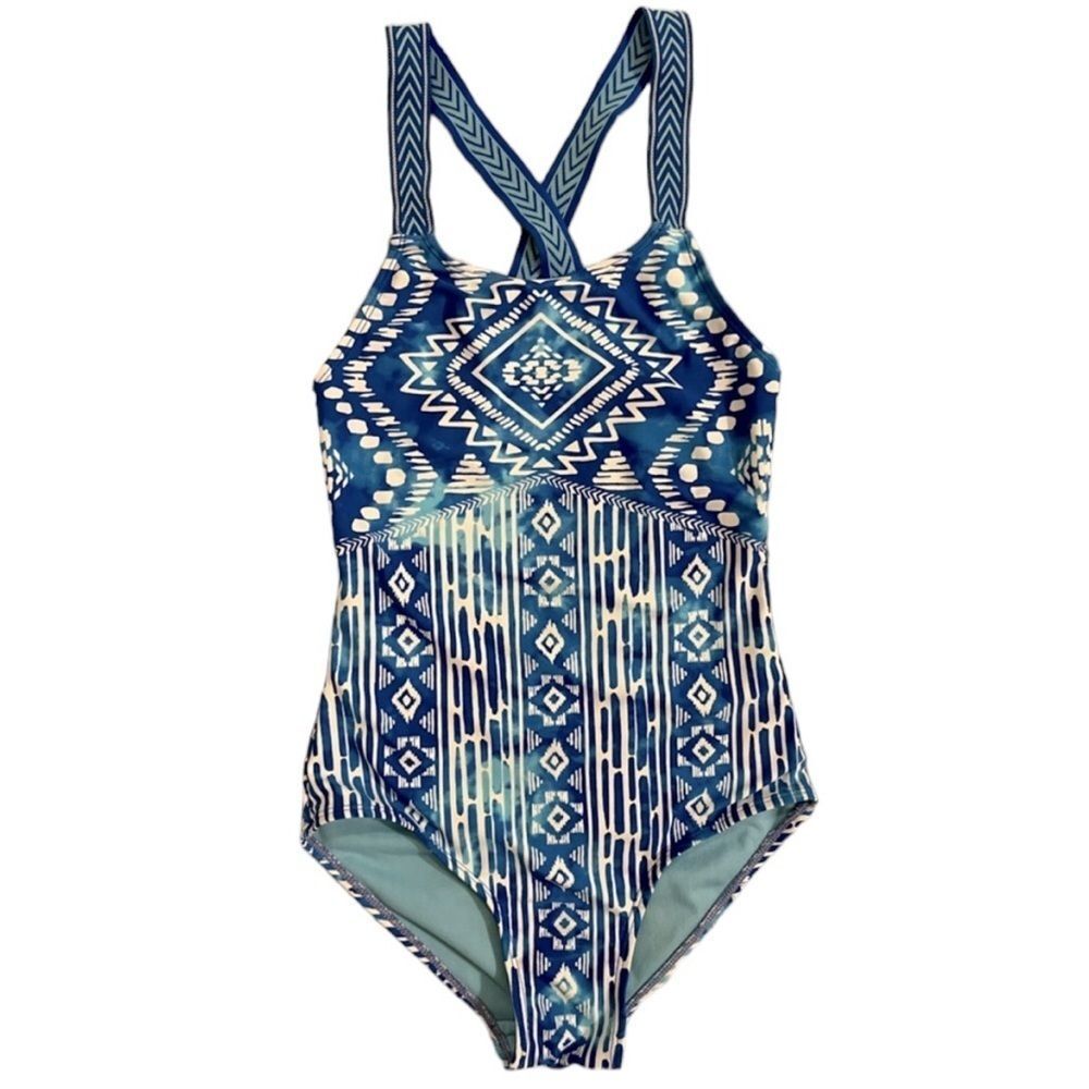 SO Blue Tribal Pattern One Piece Swimsuit